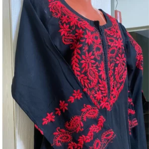 Navy Blue Chickankari Dress