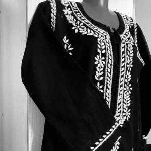 Black Chickankari Dress