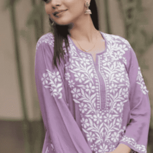 Chikankari Work Kurti Pant Set (Stitched)