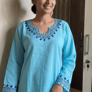 Chickankari Dress for Women – Blue