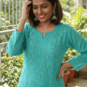 Green Chikankari Dress